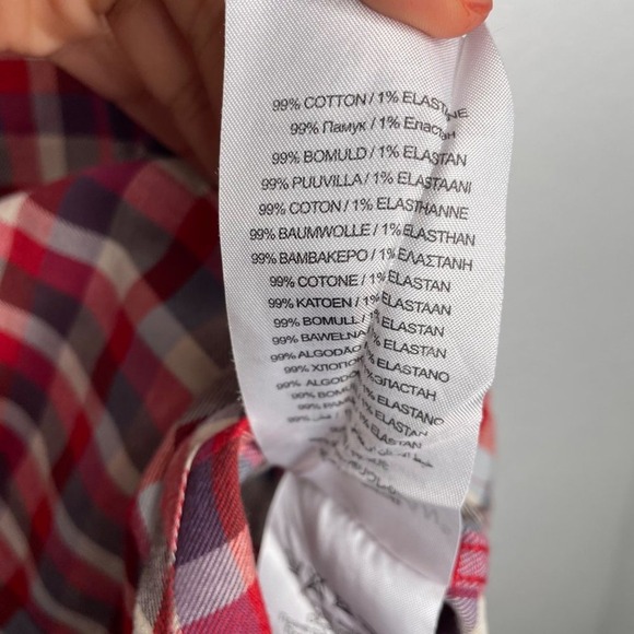 Ben Sherman Mens Red White Blue Plaid Button Down Long Sleeve Shirt Small - Picture 4 of 16